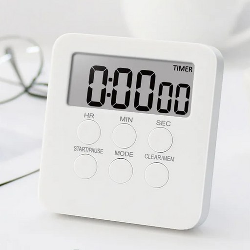 타임코치 시계기능 타이머 + 알카라인 배터리 대형 LCD 디지털 LED 플래쉬 라이트 키친 스터디 수능