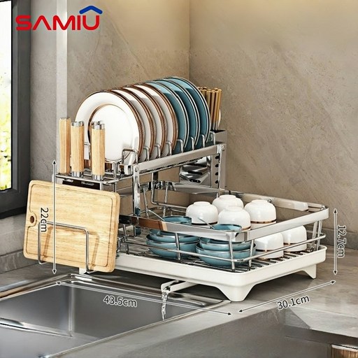 SAMIU 304 스텐 식기건조대 접시 그릇 건조대 물빠짐