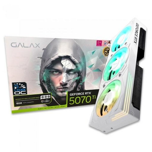 갤럭시. GALAX 지포스 RTX 5070 Ti EX GAMER WHITE OC D7 16GB
