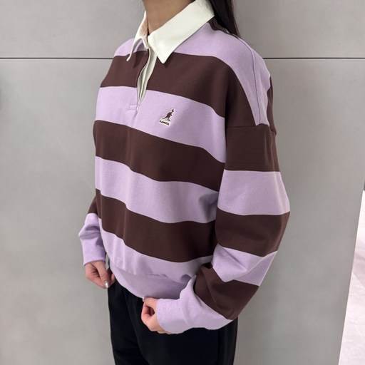 국내정식매장 캉골 티셔츠 Kangol 우먼스 럭비 스웨트셔츠 1807 라벤더