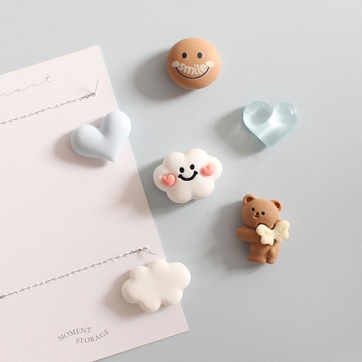천사곰 6P set 냉장고 현관문 인테리어 자석 작지만 강력한 귀여운 마그넷