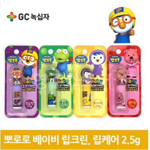 뽀로로 립크린 립케어 2.5g (포도 멜론 바나나 딸기), 패티-바나나