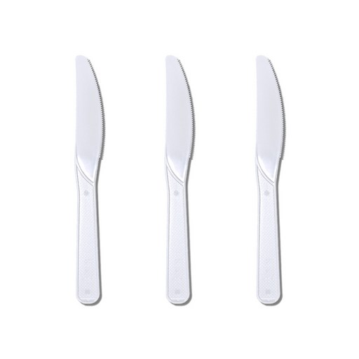 16.5cm 흰색 일회용칼 100개입 일회용나이프 케이크칼 빵칼 벌크포장