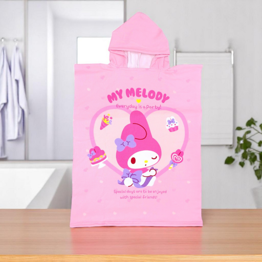 마이멜로디 아동 샤워가운 키즈 후드 물놀이 비치가운 어린이 유아 목욕 타올 수영 3종