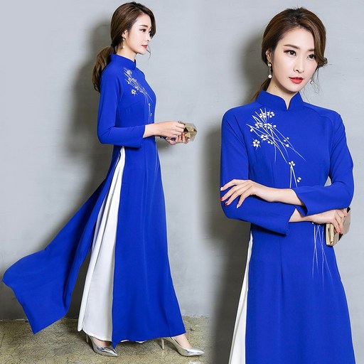 에스닉원피스 2019봄가을 신상품 빈티지 중국스타일 기질 개량 치파오 롱 원피스 옷 에스닉스타일 여성