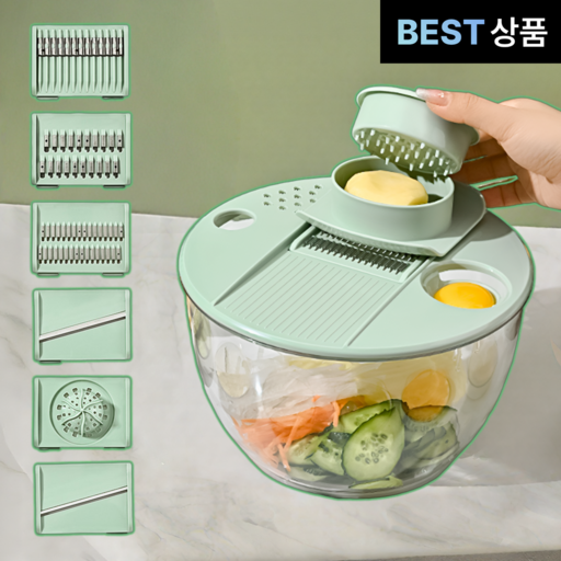 미아토 올인원 야채탈수기 + 채칼 6종