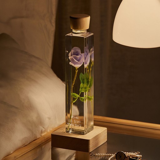 리비트 장미롱 꽃 무드등 기념일선물 수면등 여자친구 선물 100일 이벤트, 퍼플오늘도 수고했어  꽃길만 걷자