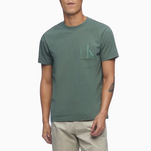 [갤러리아] 캘빈클라인진[남성]21SS 캘빈클라인진 릴렉스핏 CK 플로킹 로고 반팔 티셔츠 J317357-LDT