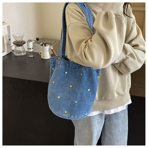 데님 숄더백 사계절 트렌드스타일 데일리 천가방 에코백 파우치 심플 여성가방