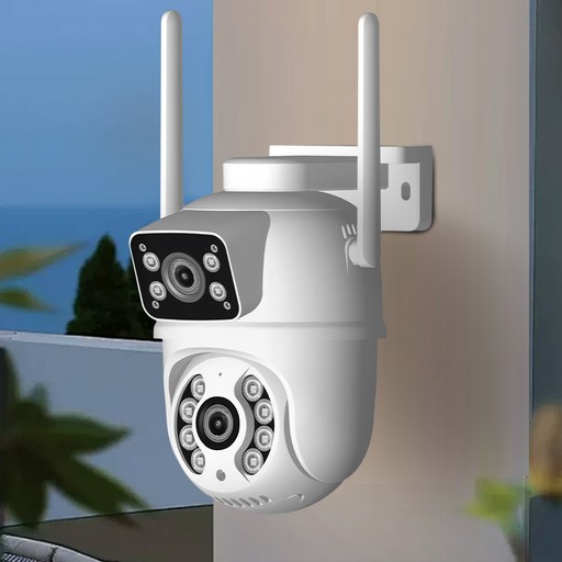 듀얼 카메라 실내외 겸용 CCTV 1080p고화소 홈캠 주차장 마당 보안 카메라, CS201-BO, 1개