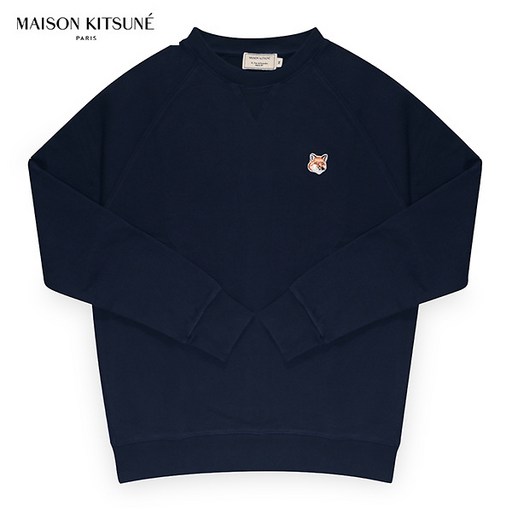 [메종키츠네 MAISON KITSUNE] 20FW AM00303KM0001 NA 폭스 헤드 패치 클래식 남성 맨투맨 네이비