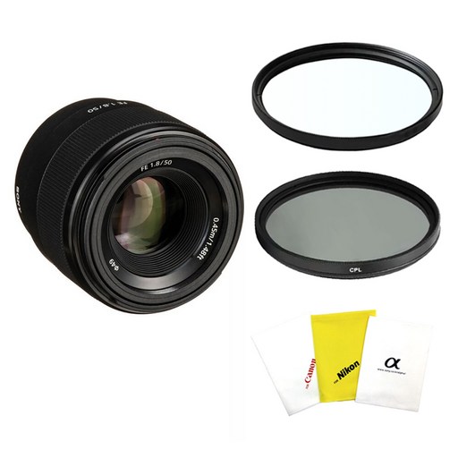 소니 알파 FE 50mm F1.8 (SEL50F18F) (소니코리아 정품) + UV 필터 + CPL 필터 + 포켓 융