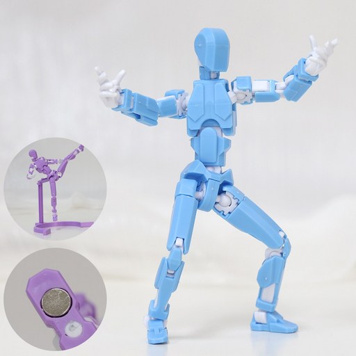 [착착 붙어] 아느캐 DIY 3D 더미 액션 피겨 구체관절 자석형 피규어 무기7종+거치대+손 파츠6종+자석2개 제작영상제공
