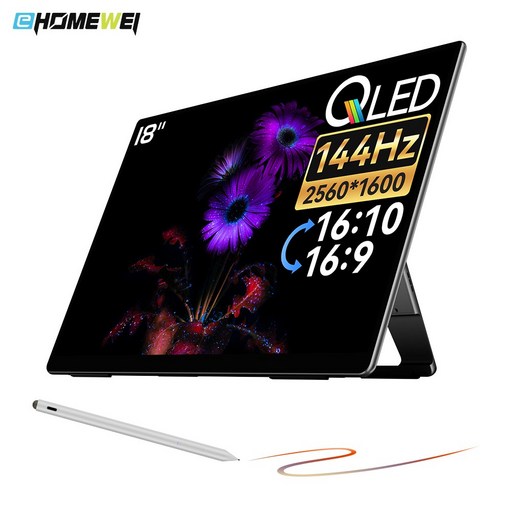 LANMEY TECH 포터블모니터 휴대용모니터 서브모니터 보조모니터 2.5K 4K 16인치 맥OS 윈도우 덱스 게임콘솔 미니PC 호환