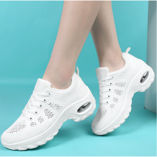 VEETIZ 여성 에어로빅 줌바 댄스화 키높이 4CM 굽 쿠션 발이편한 운동화 런닝화 겸용