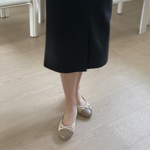 MS어패럴 투톤 플랫슈즈 여성단화 1cm