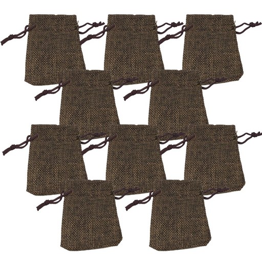 린넨 파우치 조리개형 더스트백 패브릭 주머니 광목면 끈주머니 7 x 9cm 10장 1세트