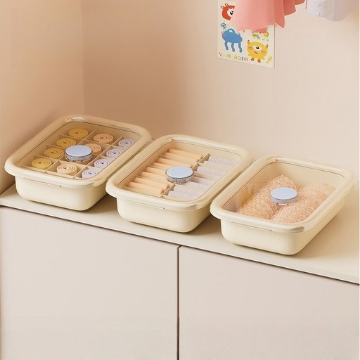 CUBBYCASE 3종 세트 속옷 정리함 팬티 양말 수납박스 뚜껑형 적층가능 옷장 정리함
