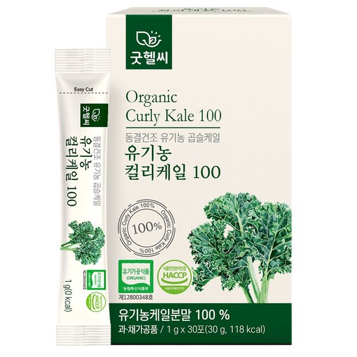 굿헬씨 유기농 컬리케일 100 동결건조 곱슬케일 분말 30포