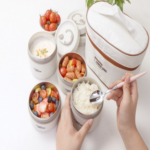 직장인 스텐 전자렌지 도시락통 4단보온가방+3단보온가방