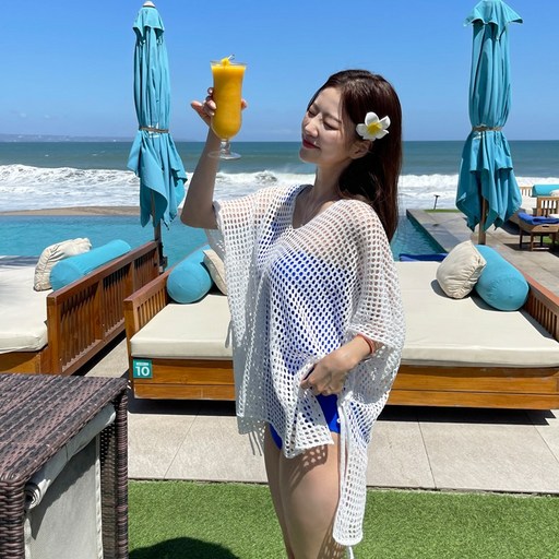 로지 언발 루즈핏커버업 #비키니커버업#여름니트 휴양지룩 빅사이즈 비치웨어