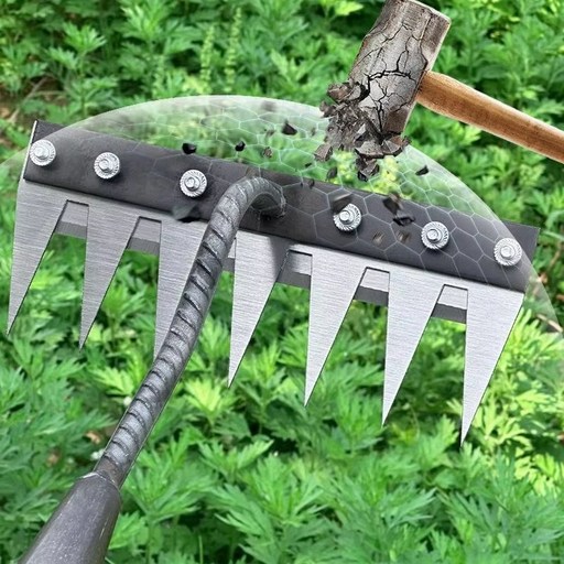[1/1+1] 탈부착가능한 농업용 다기능 쇠갈퀴 제초 및 개황 밭 고르기 잡초 베기