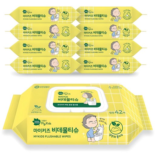 그린핑거 마이키즈 비데물티슈 캡형