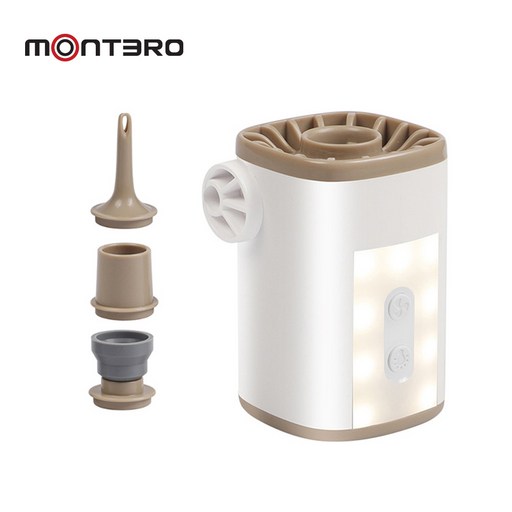 montero 휴대용 LED 미니 에어 펌프 캠핑 매트 튜브 자동 펌프