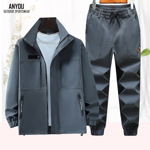 ANYOU 사계절 다기능 작업복 정비복 세트 트레이닝 야외 낚시복 상하의