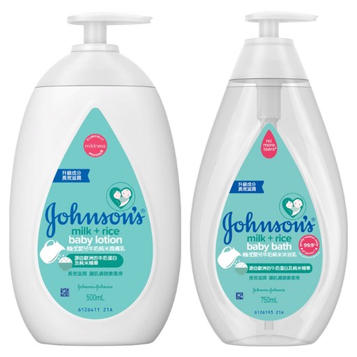 존슨즈베이비 밀크 라이스 키즈 로션 500ml + 바스 바디 클렌저 750ml