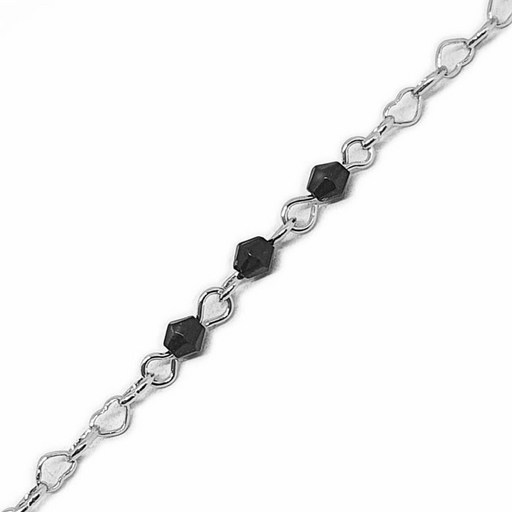 국내제작 10미터 3.8mm 블랙비즈&하트체인 체인부자재