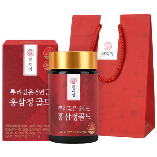 천지양 뿌리깊은 6년근 홍삼정 골드 + 쇼핑백