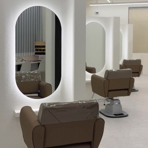 미용실 경대 대형거울 양타원 600X1200 3색 LED 조명거울