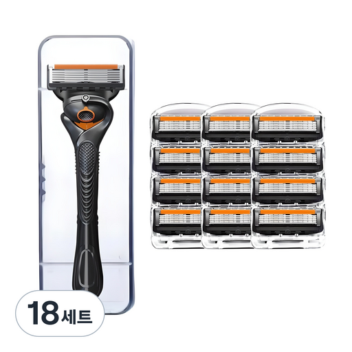 고급형 저자극 질레트 호환용 5중 면도날 12EA + 본체 1EA