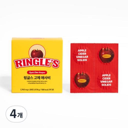 링글스 고체 애사비 캔디 제로슈가 사과초모 고압축 캔디 1박스 28정