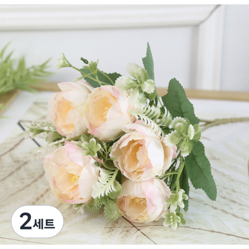미룬토 생화같은 목단 조화 꽃다발 인테리어 장식 조화 6P