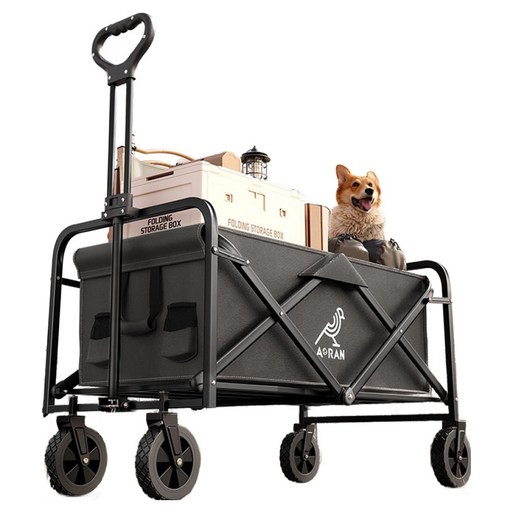 아오란 다기능 접이식 캠핑웨건, 1개, 검은색