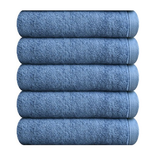 송월타월 뱀부 프리미엄 무지 180g 호텔수건, 파랑, 5개