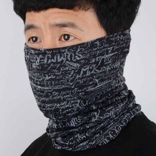 지원군몰 국산 가을 겨울 간절기용 멀티스카프 기모 목토시 기능성 넥워머, 레터링검정