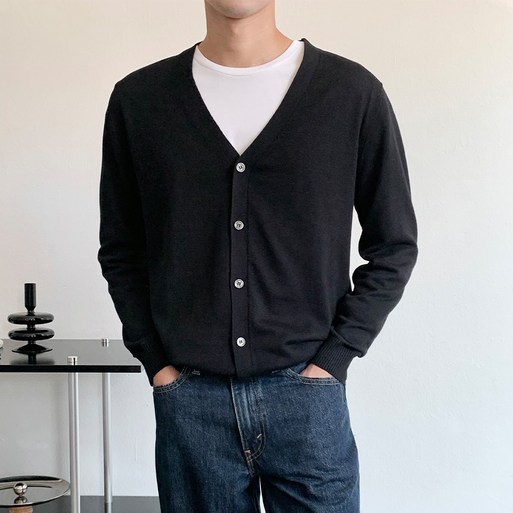 오누이디스플레이 남성용 부드러운 워셔블 비스코스 니트 가디건