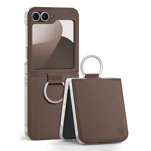 어썸디자인 플랫 수제 가죽 휴대폰 케이스  링 세트