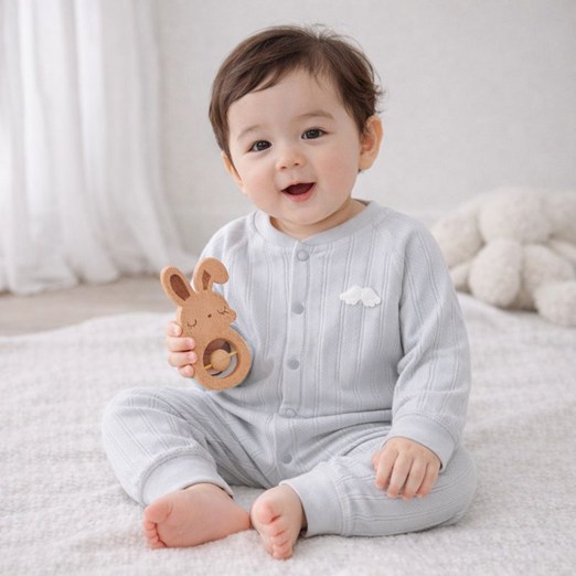 베베니즈 유아용 아기천사날개 순면 긴팔 우주복