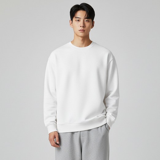 맨인모드 미니멀 세미 오버핏 맨투맨 D0512