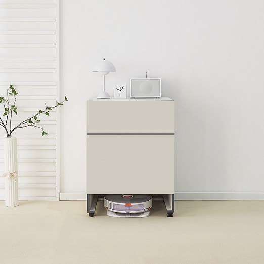 퍼스웰 로봇청소기 수납장 로보락 수납장.서랍형.일반HA109, 크림