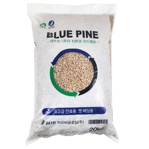 A1등급 블루파인 러시아산 고열량 우드펠릿 캠핑 펠렛 화목 난로 연료, 1개, 20kg