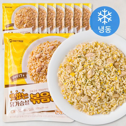 미트리 맛있는 닭가슴살 볶음밥 간장계란 (냉동), 200g, 8개