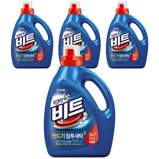 비트 진드기 액체세제 일반용 본품, 3L, 4개_