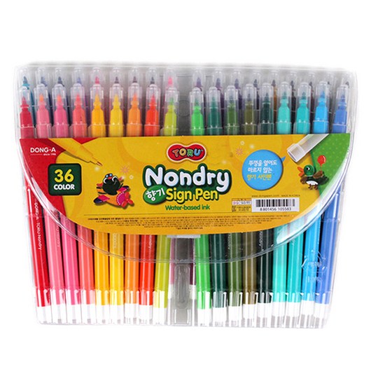 동아연필 논드라이 향기 사인펜36색, 혼합 색상, 1개