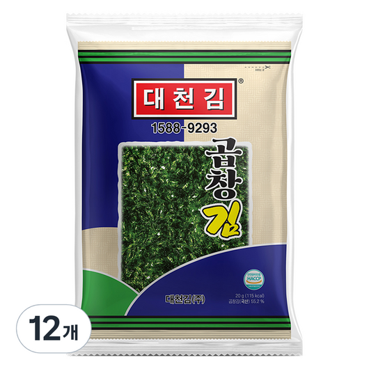 대천김 곱창김 전장 D736, 20g, 12개