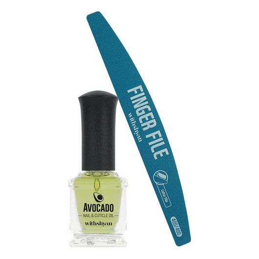 위드샨 아기손 촉촉보습 세트 – 아보카도 네일 & 큐티클 오일 + 핑거 파일 포함, 1세트 네일세럼